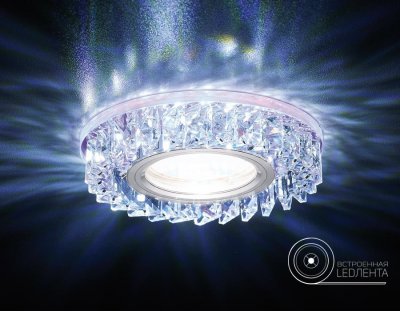 Светильник точечный Ambrella S255 PR хром/перламутровый хрусталь/MR16+3W(LED WHITE) COMPO SPOT