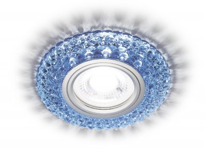 Светильник точечный Ambrella S291 BL/WH хром/голубой MR16+3W(LED WHITE 4200K) COMPO SPOT