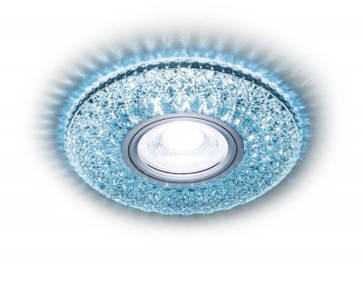 Светильник точечный Ambrella S333 BL/WH хром/лазурный/MR16+3W(LED WHITE 4200K) COMPO SPOT