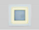 Светильник Ambrella S350/12+4 белый/теплый (3 режима) квадратный без стекла (D180/A150)