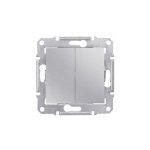 SE Sedna Алюминий Выключатель 2-клавишный 10А, IP44 (сх.5) (SDN0300460)