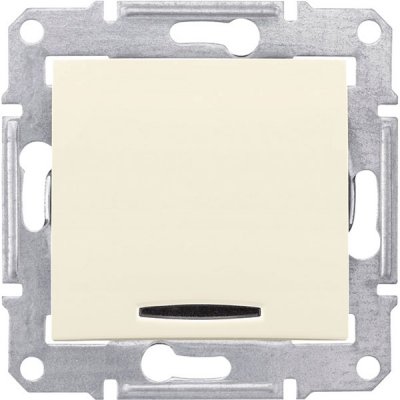 SE Sedna Беж Переключатель перекрестный 1-клавишный с подсветкой 10А (сх.7) (SDN0501147)