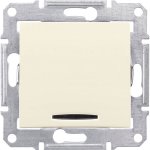 SE Sedna Беж Переключатель 1-клавишный с подсветкой 16А (сх.6) (SDN1500247)