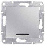 SE Sedna Алюминий Переключатель перекрестный 1-клавишный с подсветкой 10А (сх.7) (SDN0501160)