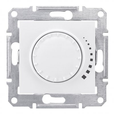 SE Sedna Бел Светорегулятор поворотно-нажимной 25-325Вт, для л/н и г/л с электр. трансформатором (SDN2200721)