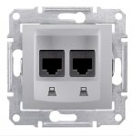SE Sedna Алюминий Розетка компьютерная 2-ая RJ45 кат. 6 STP (SDN5000160)