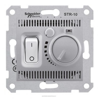 SE Sedna Алюминий Термостат комнатный 10А (SDN6000160)