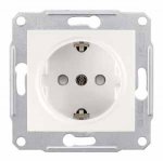SE Sedna Бел Розетка 1-я с/з с защитными шторками (SDN3000121)