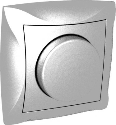 Lexel Дуэт серебро светорегулятор поворотно-нажимной 600Вт/ВА, в сборе (SE WDE000336)