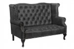 Кожаный дизайнерский диван Royal Sofa Black MAK interior SF-2000-LB Черный