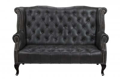 Кожаный дизайнерский диван Royal Sofa Black MAK interior SF-2000-LB Черный