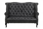 Кожаный дизайнерский диван Royal Sofa Black MAK interior SF-2000-LB Черный