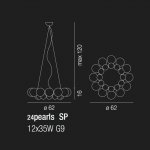 Люстра Vistosi SP 24 PEARLS BC/CM