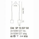 Подвесной светильник Vistosi SP CILD 15 E14 BC GR