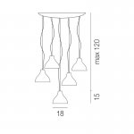 Подвесной светильник Vistosi SP NOUR 5 AC NI