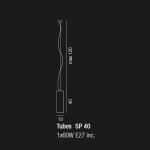 Подвесной светильник Vistosi SP TUBES 40 FU NI