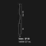 Подвесной светильник Vistosi SP TUBES 60 FU NO