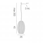 Подвесной светильник Vistosi SP YUBA 26 D1 BC/NE NI