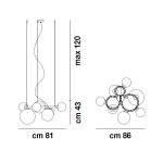 Люстра Puppet Ring SP 7 smoky/black nickel Vistosi