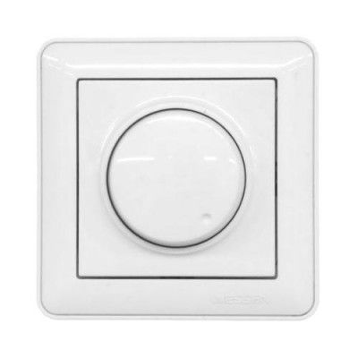 WESSEN 59 Белый Светорегулятор поворотный 300Вт, для л/н и г/л на 230В в сборе с рамкой (SR-5S0-18)