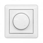 WESSEN 59 Белый Светорегулятор поворотный 300Вт, для л/н и г/л на 230В в сборе с рамкой (SR-5S0-18)