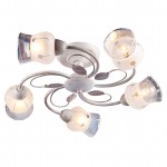 Светильник потолочный Santafe-CL60E27*5WH металл, стекло E27*60W*5