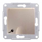 SE Sedna Титан Розетка 1-я с/з с защитными шторками с крышкой (SDN3100168)