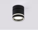 Накладной поворотный точечный светильник GX53 Ambrella TA1445 BK/FR черный/белый матовый GX53 max 12W D85*90