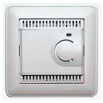 WESSEN 59 Белый Регулятор теплого пола с датчиком +5 до +50°C, 10 А,в сборе с рамкой (TES-151-18)