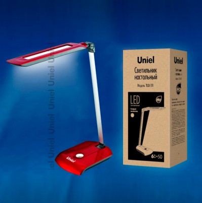 Настольный светильник UNIEL TLD-511 Red/LED/550Lm/4500K Настольный светильник UNIEL TLD-511 Red/LED/550Lm/4500K