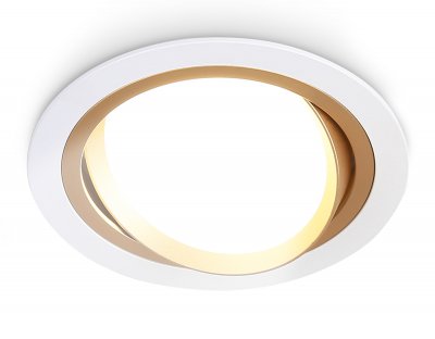 Встраиваемый поворотный точечный светильник GX53 Ambrella TN51912 WH/GD белый/золото GX53 max 12W D115*23