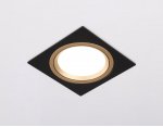 Встраиваемый поворотный точечный светильник GX53 Ambrella TN51918 BK/GD черный/золото GX53 max 12W 115*115*23
