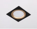 Встраиваемый поворотный точечный светильник GX53 Ambrella TN51918 BK/GD черный/золото GX53 max 12W 115*115*23