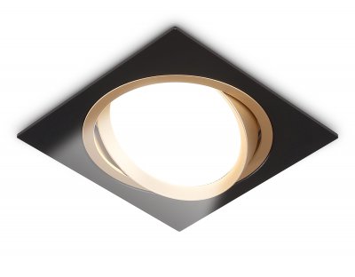 Встраиваемый поворотный точечный светильник GX53 Ambrella TN51918 BK/GD черный/золото GX53 max 12W 115*115*23
