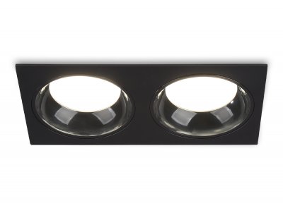 Встраиваемый светильник GX53 Ambrella TN52344/2 SBK/GBK черный песок/черный глянец GX53 max 12W 220*115*25 Встраиваемый светильник GX53 Ambrella TN52344/2 SBK/GBK черный песок/черный глянец GX53 max 12W 220*115*25