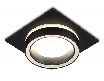 Светильник встраиваемый со сменной лампой GX53 Ambrella TN52422 BK/FR черный/белый матовый GX53 max 12W 105*105*45 Светильник встраиваемый со сменной лампой GX53 Ambrella TN52422 BK/FR черный/белый матовый GX53 max 12W 105*105*45