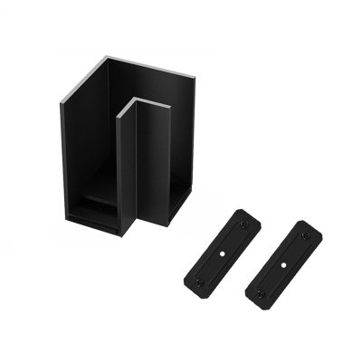 Угловой соединитель усиленный для втроенного монтажа в гипсокартон шинопровода SMART черный Denkirs TR2110-BK-GYPSUM