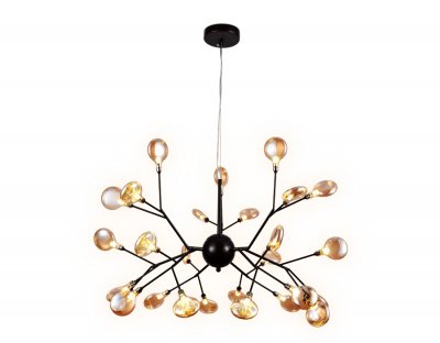 Люстра потолочная Ambrella TR3013/27 DCF/TI темный кофе/янтарь G4/27 max 20W D750*650 TRADITIONAL Люстра потолочная Ambrella TR3013/27 DCF/TI темный кофе/янтарь G4/27 max 20W D750*650 TRADITIONAL