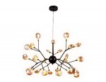Люстра потолочная Ambrella TR3013/27 DCF/TI темный кофе/янтарь G4/27 max 20W D750*650 TRADITIONAL