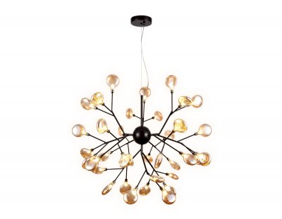 Люстра потолочная Ambrella TR3021/36 DCF/TI темный кофе/янтарь G4/36 max 20W D750*650 TRADITIONAL