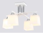Люстра на штанге со стеклянными плафонами Ambrella TR303041/4 WH белый E27/4 max 60W 420*420*260