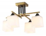 Люстра на штанге со стеклянными плафонами Ambrella TR303042/4 CP медь E27/4 max 60W 420*420*260