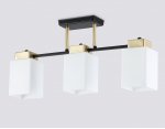 Люстра на штанге со стеклянными плафонами Ambrella TR303046/3 BK/GD черный/золото E27/3 max 60W 540*100*270