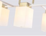 Люстра на штанге со стеклянными плафонами Ambrella TR303047/5 WH/GD белый/золото E27/5 max 60W 540*480*270