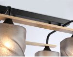 Светильник потолочный со стеклянными плафонами Ambrella TR3033249/4 BK/WD черный/дерево E27/4 max 60W 340*340*245