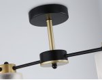Люстра на штанге со стеклянными плафонами Ambrella TR303324/4 BK/GD черный/золото E27/4 max 60W 650*290*270