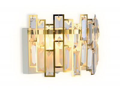 Настенный светильник бра Ambrella TR5055 GD/WH/CL золото/белый/прозрачный E14/2 max 40W 250*200*140 TRADITIONAL Настенный светильник бра Ambrella TR5055 GD/WH/CL золото/белый/прозрачный E14/2 max 40W 250*200*140 TRADITIONAL