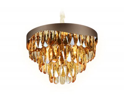 Люстра подвесная Ambrella TR5081 CF/TI кофе/янтарь E14/6 max 40W D400*1070 TRADITIONAL Люстра подвесная Ambrella TR5081 CF/TI кофе/янтарь E14/6 max 40W D400*1070 TRADITIONAL