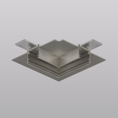 Угловой элемент трека SHINE HIDE для ГКЛ 12,5 мм, 90°, потолок–потолок, тёмный никель, алюминий