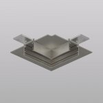 Угловой элемент трека SHINE HIDE для ГКЛ 12,5 мм, 90°, потолок–потолок, тёмный никель, алюминий